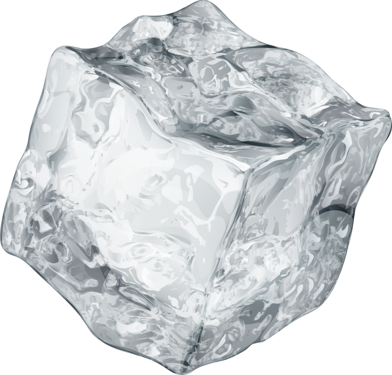 Realistic ice cube in gray color